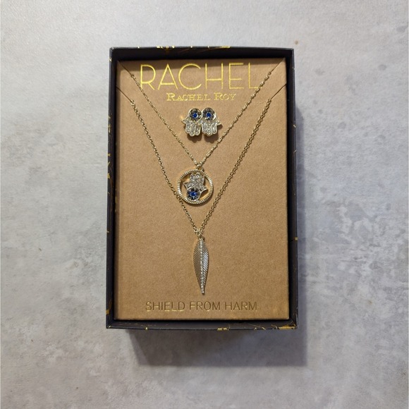 RACHEL Rachel Roy Jewelry - Rachel Roy 3 Pc Necklace & Earring Set Hamsa Hand Shield From Harm Jewelry